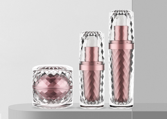 Luksusowa diamentowa akrylowa butelka kosmetyczna i słoik 30 ml 15 ml