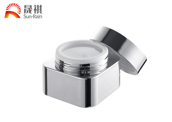 Silver Aluminium Pmma Empty Cream Jars, Opakowania Cosmetic Storage Containers
