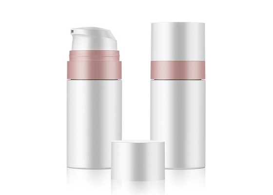 Niestandardowa biała podwójna ścianka 30g kosmetyczna bezpowietrzna butelka z pompką do makijażu