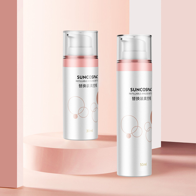 30 ml 50 ml Pompa PET Opakowanie Kosmetyczne Wymienne Wielokrotnie wypełniające się butelki z kremem do twarzy